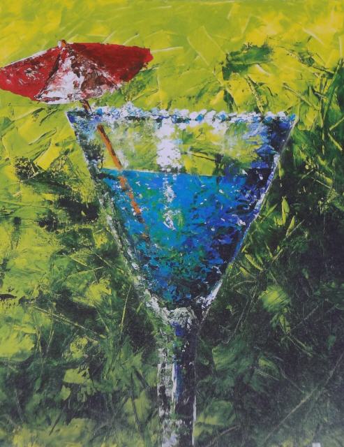 Cocktail; 70 x 100 cm; Öl-Spachtel